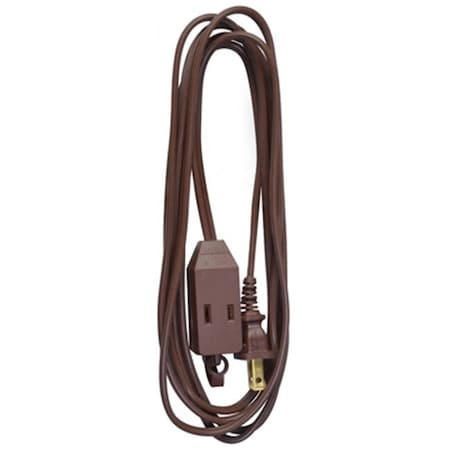 Virtual Extension Cord, Indoor, 1 Outlets, Brown, Vinyl, 9 ft VI595704